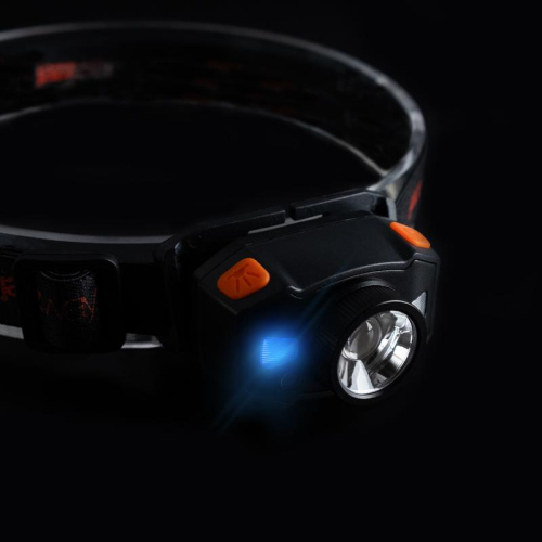 Фонарь аккумуляторный налобный AccuH1-L5WZ-og zoom LED 5Вт + 2хRED SMD IP54 5 режимов: 100проц. 180лм 3.5ч/50проц. 110лм 5.5ч/30проц. 65лм 15ч/красн. 28ч/мигающ. красн. 12ч аккум. 0.8А.ч управл. жестами черн./оранж. JazzWay 5036611 фото 2