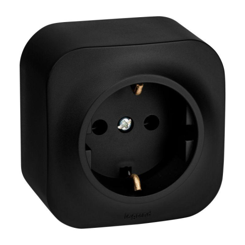 Розетка 1-м ОП Quteo 16А IP20 2P+E с заземл. без защ. шторок черн. матов. IEK 782472 Розетка 1-м ОП Quteo 16А IP20 2P+E с заземл. без защ. шторок черн. матов. IEK 782472