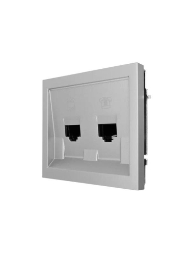 Розетка компьютер+телефон СП ZIMA IP20 с модулем Cat 6 сер. матов. LEZARD 704-7488-144 фото 2