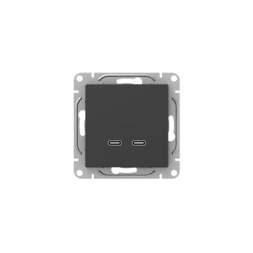 Розетка 2-м СП Эпика USB-C механизм черн. EKF UP1-SOB-2USBC Розетка 2-м СП Эпика USB-C механизм черн. EKF UP1-SOB-2USBC