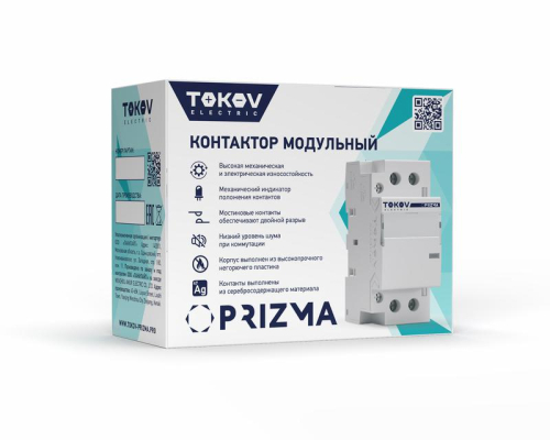 Контактор модульный 36мм 40А 230В АС 1НО 1НЗ PRIZMA TOKOV ELECTRIC TKE-PZ-MC-2-40-230-11 фото 3 Контактор модульный 36мм 40А 230В АС 1НО 1НЗ PRIZMA TOKOV ELECTRIC TKE-PZ-MC-2-40-230-11 фото 3