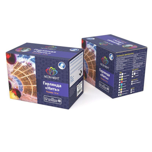 Гирлянда светодиодная "Нить" 10м 100LED мультиколор 10Вт 230В IP65 постоян. свечение провод ПВХ прозр. (нужен шнур питания 303-500-1) Neon-Night 305-189 фото 3