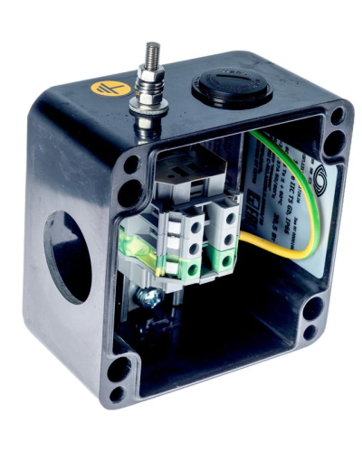 Коробка клеммная взрывозащ. с индикацией питания КВП на пластик. опоре для подключ. или концев. заделки нагреват. секции 1 отверст. под М25 клеммн. колодка 3мод. 10кв.мм Extherm sborka 1P/1L фото 7