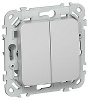 Выключатель 2-кл. СП FLITE ВС12-1-0-ФлА 10А механизм алюм. IEK FI-V20-0-10-1-K47