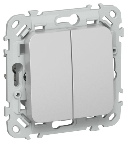 Выключатель 2-кл. СП FLITE ВС12-1-0-ФлА 10А механизм алюм. IEK FI-V20-0-10-1-K47