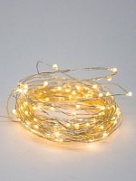 Гирлянда светодиодная "Золотые нити" 1.5м 30LED в виде капель тепл. свет работает от 3хАА Космос KOCNL-EL114_white
