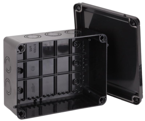 Коробка Тусо распаячная для ОП 300х220х120мм без гермовводов УХЛ1 IP67 черн. Ruvinil 67068Ч фото 2