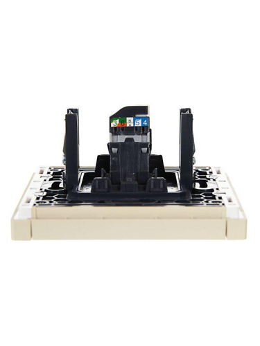 Розетка компьютерная RJ45 кат.5E FORTE&PIANO FP432 ваниль IEK FP-K10-1-K10 фото 3