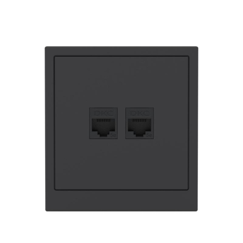 Розетка компьютерная 2-м KANT RJ45 кат.5E без шторки черн. уголь DKC 7012664 фото 4 Розетка компьютерная 2-м KANT RJ45 кат.5E без шторки черн. уголь DKC 7012664 фото 4
