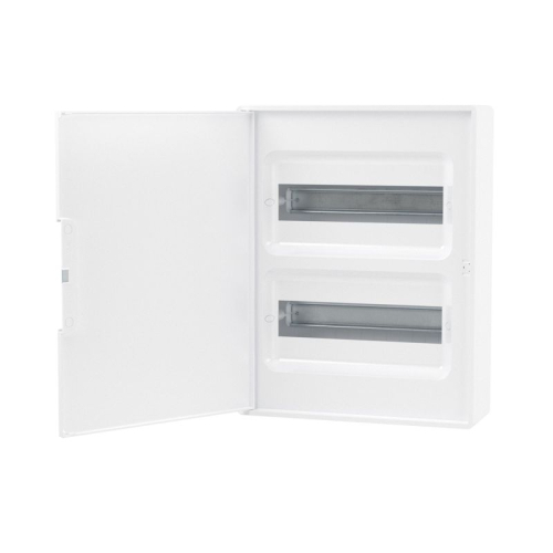 Щиток настенный Фрейм (FRAME) 24мод. с бел. дверцей с 4 шинами PEN (2шт на 8 отверст. и 2шт на 6 отверст) бел. DKC F24W1WW фото 3