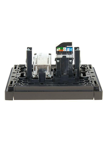 Розетка 2-м TV+RJ45 кат.5E FORTE&PIANO FP336 сер. IEK FP-AK20-1-K03 фото 3
