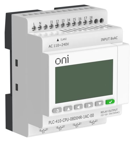 Модуль ЦПУ ПЛК 410 8 DI 4 RO 220В AC с Ethernet портом с экраном ONI PLC-410-CPU-08D04R-1AC-00 фото 6 Модуль ЦПУ ПЛК 410 8 DI 4 RO 220В AC с Ethernet портом с экраном ONI PLC-410-CPU-08D04R-1AC-00 фото 6