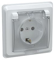 Розетка 1-м СП Вега РСбш10-3-ВБ 16А IP44 с заземл. защ. шторки с крышкой бел. GENERICA ERV16-K01-16-DM