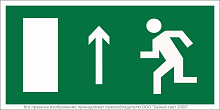 Пластина BL-3015.E12 "Направление к эвакуационному выходу прямо (лев.)" Белый свет a12539
