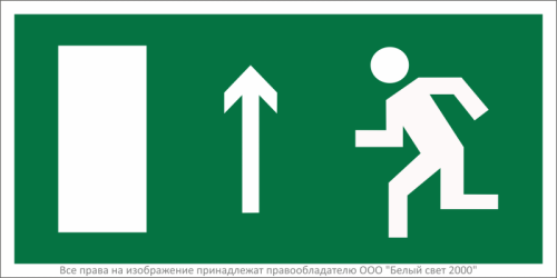 Пластина BL-3015.E12 "Направление к эвакуационному выходу прямо (лев.)" Белый свет a12539