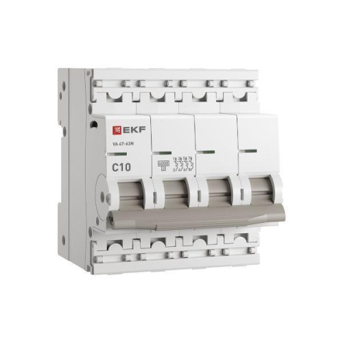 Выключатель автоматический модульный 4п C 10А 6кА ВА 47-63N PROxima EKF M636410C