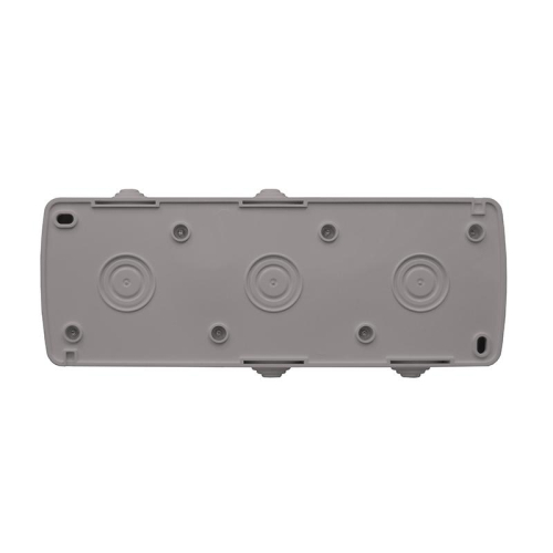 Розетка 3-м ОП Клио 16А IP54 с заземл. с прозр. крышкой сер. Universal К2235-Gr фото 3