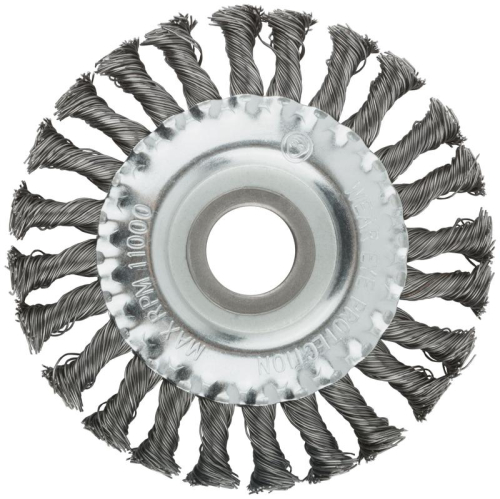 Корщетка тип "колесо" посадочный диаметр 22.2мм стальная витая проволока 125мм MOS 38930М фото 2