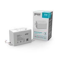 Блок питания для светодиодной ленты Basic 5Вт 12В IP67 герметичный (драйвер) GAUSS BT520