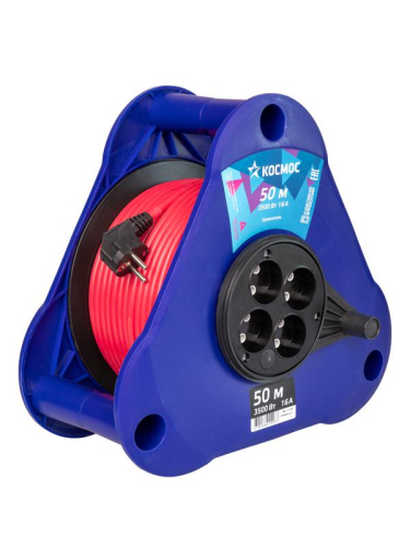 Удлинитель на треугольной катушке 4х50м без заземл. 16А IP44 3.5кВт ПВС 2х2.5 УКП КОСМОС YKTKsm50m-4g(2.5) Удлинитель на треугольной катушке 4х50м без заземл. 16А IP44 3.5кВт ПВС 2х2.5 УКП КОСМОС YKTKsm50m-4g(2.5)