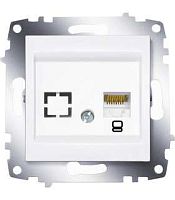 Розетка компьютерная 1-м Cosmo RJ45 кат.6 + гнездо механизм бел. ABB 619-010200-247