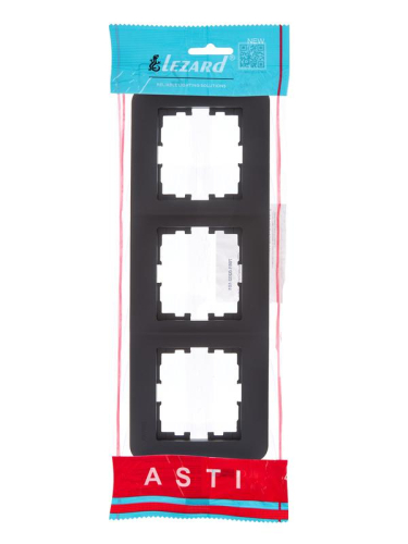 Рамка 3-м ASTI горизонт. черн. бархат LEZARD 7081-4200-148 фото 4