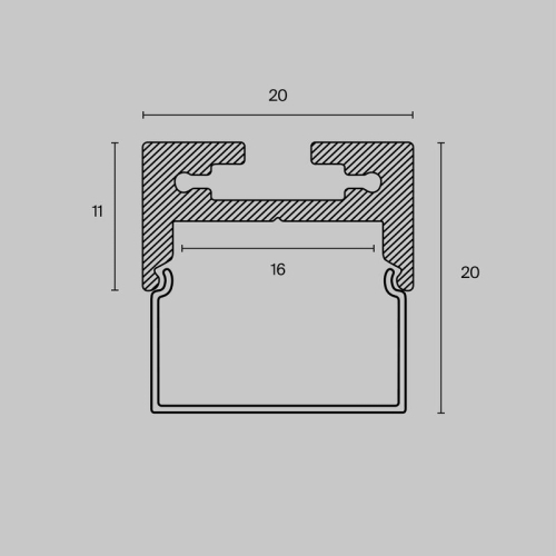 Профиль накладной/подвесной 20х20 алюм. Maytoni ALM-2020B-S-2M фото 4 Профиль накладной/подвесной 20х20 алюм. Maytoni ALM-2020B-S-2M фото 4