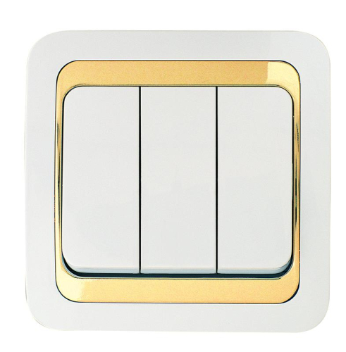 Выключатель 3-кл. Mimoza 1вх. 3вых. с зол. вставкой Makel 12291 Выключатель 3-кл. Mimoza 1вх. 3вых. с зол. вставкой Makel 12291