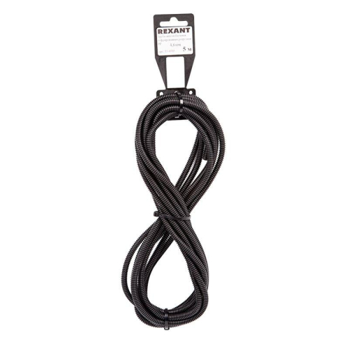 Труба автомобильная гофрированная ПП разрезная d4.7мм черн. (уп.5м) Rexant 15-0505 Труба автомобильная гофрированная ПП разрезная d4.7мм черн. (уп.5м) Rexant 15-0505