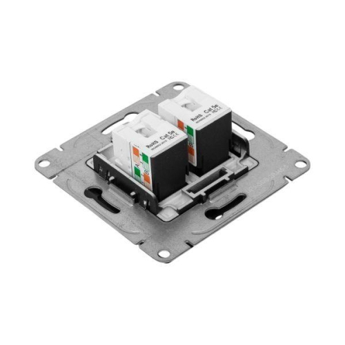 Розетка компьютерная 2-м СП Эпика RJ45 кат.5 механизм черн. EKF UP1-SOB-2RJ45-5 фото 7