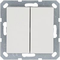 Кнопка 2-кл. 10А IP20 с переключающим контактом механизм бел. глянцевый Jasmart G3020W