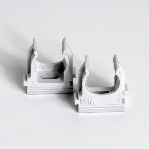 Держатель для труб (клипса) d16мм сер. (уп.100шт) TOKOV ELECTRIC TKE-LC-16-C06/100