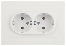Розетка 2-м СП Accent 6-205-01М 16А IP20 250В 2P+E Schuko AL/CU бел. матов. Intro Б0063487