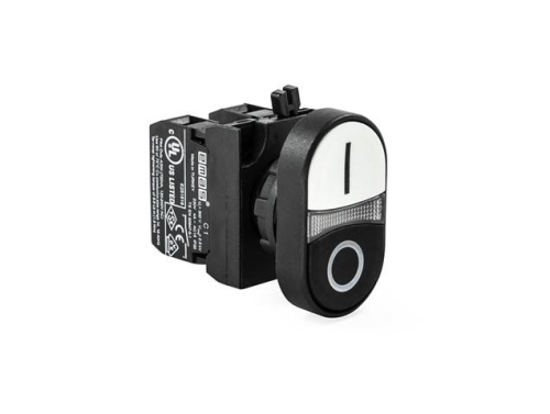 Кнопка сдвоенная (1НО+1НЗ) (CP) черн./бел. EMAS CP102K20HB Кнопка сдвоенная (1НО+1НЗ) (CP) черн./бел. EMAS CP102K20HB