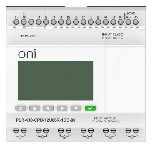 Модуль ЦПУ ПЛК 430 6 DI 6 UI (0-10В/DI) 6 RO 24В DC с экраном ONI PLR-430-CPU-12U06R-1DC-00 фото 6