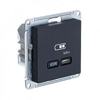 Розетка USB AtlasDesign тип C 65Вт QC PD высокоскор. ЗУ механизм карбон SE ATN001027