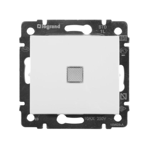 Выключатель 1-кл. СП Valena 10А IP31 250В с зел. индикацией механизм бел. IEK 774410 фото 6