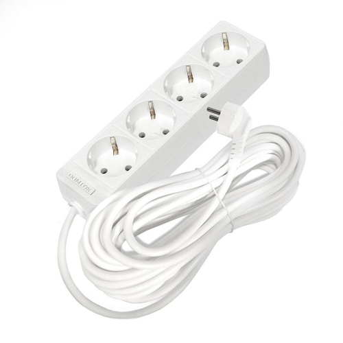 Удлинитель 4х10м с заземл. 16А IP20 3.5кВт ПВС 3х1 бел. DOMTOK 2395 фото 3 Удлинитель 4х10м с заземл. 16А IP20 3.5кВт ПВС 3х1 бел. DOMTOK 2395 фото 3