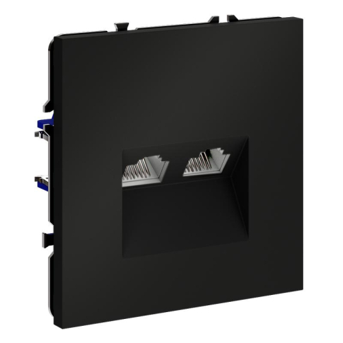 Розетка компьютерная 2-м СП S70 RJ45 + RJ45 кат.6 механизм черн. матов. Voltum VLS060208 фото 7 Розетка компьютерная 2-м СП S70 RJ45 + RJ45 кат.6 механизм черн. матов. Voltum VLS060208 фото 7