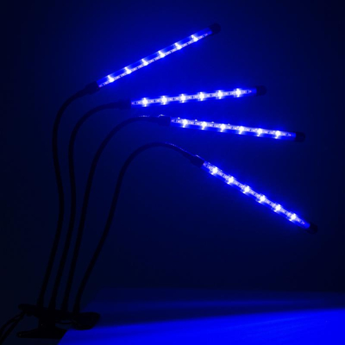 Светильник светодиодный "КРИСТАЛЛ" CTL2-USB-bl Agro 4х10Вт IP40 для растений спектр 4 плафона на прищепке пульт на шнуре красн./син. ФАZА 5068810 фото 6