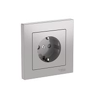 Розетка AtlasDesign 16А с заземл. защ. шторки быстрозажим. клем. в сборе алюм. SE ATN000344S