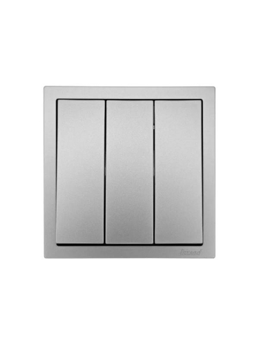 Выключатель 3-кл. СП ZIMA IP20 10А безвинт. зажим сер. матов. LEZARD 704-7488-109QC фото 3