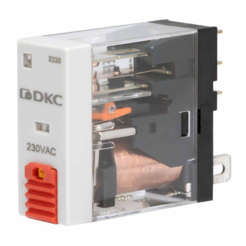 Реле одиночное 230В AC 1 перекидн. контакт тестовая кнопка DKC IR-230AC-1CO-D фото 2