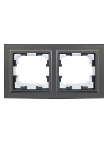 Рамка 2-м IP44 BRITE РУ-2-БрС-44 сталь IEK BR-M22-44-K46 фото 2