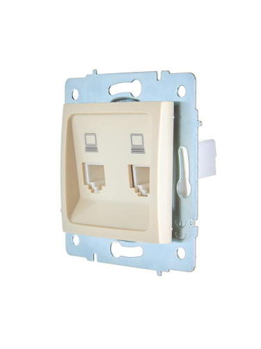 Розетка компьютерная 2-м СП ASTI IP20 RJ45 механизм крем. LEZARD 7081-0388-141 фото 3