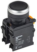 Кнопка d22мм 1НО+1НЗ MASTER черн. IEK MI-BT60-11-3-22-K02