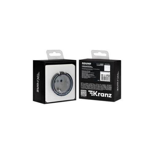 Розетка 1-м СП ROUND MIELE 16А с заземл. защ. шторки и крышкой перламутр Kranz KR-78-0702-1 фото 7
