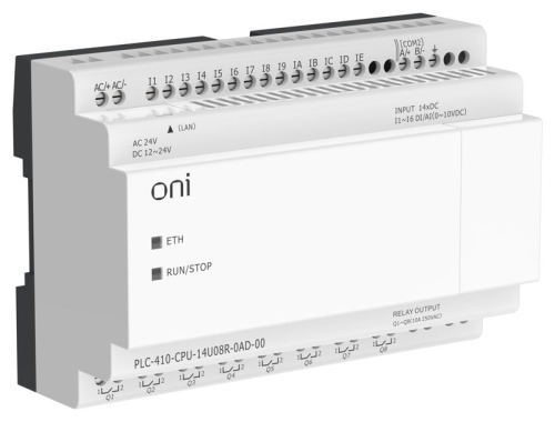 Модуль ЦПУ ПЛК 410 8 DI 6 UI (0-10В/DI) 8 RO 12В-24В DC или 24В AC с Ethernet портом без экрана ONI PLC-410-CPU-14U08R-0AD-00 фото 6 Модуль ЦПУ ПЛК 410 8 DI 6 UI (0-10В/DI) 8 RO 12В-24В DC или 24В AC с Ethernet портом без экрана ONI PLC-410-CPU-14U08R-0AD-00 фото 6