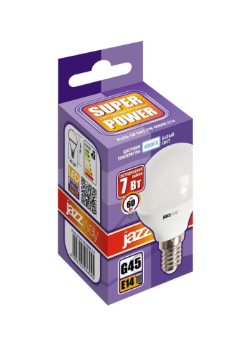 Лампа светодиодная PLED-SP 7Вт G45 4000К нейтр. бел. E14 230В/50Гц JazzWay 5018945 фото 3 Лампа светодиодная PLED-SP 7Вт G45 4000К нейтр. бел. E14 230В/50Гц JazzWay 5018945 фото 3