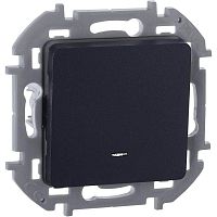 Переключатель 1-кл. Inspiria 10А IP20 250В 10AX с подсветкой/индикацией механизм антрацит IEK 673663